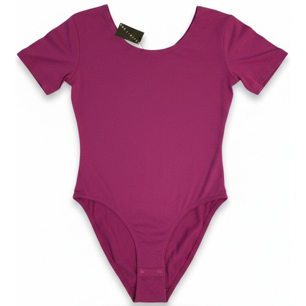 The Limited Bodysuit Women's Medium Purple Short‎ Sleeve Scoop Neck NWT Stretch